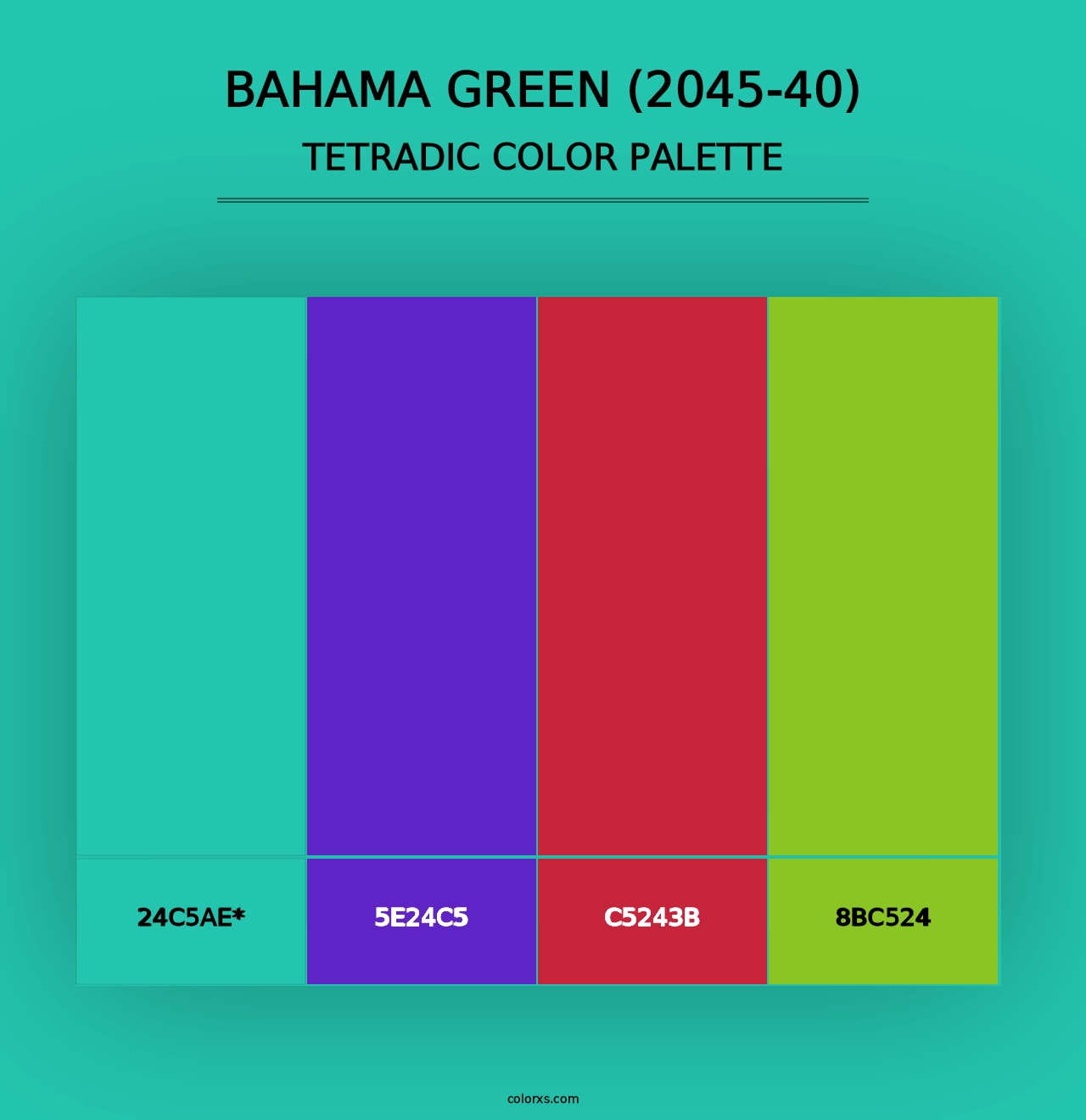 Bahama Green (2045-40) - Tetradic Color Palette