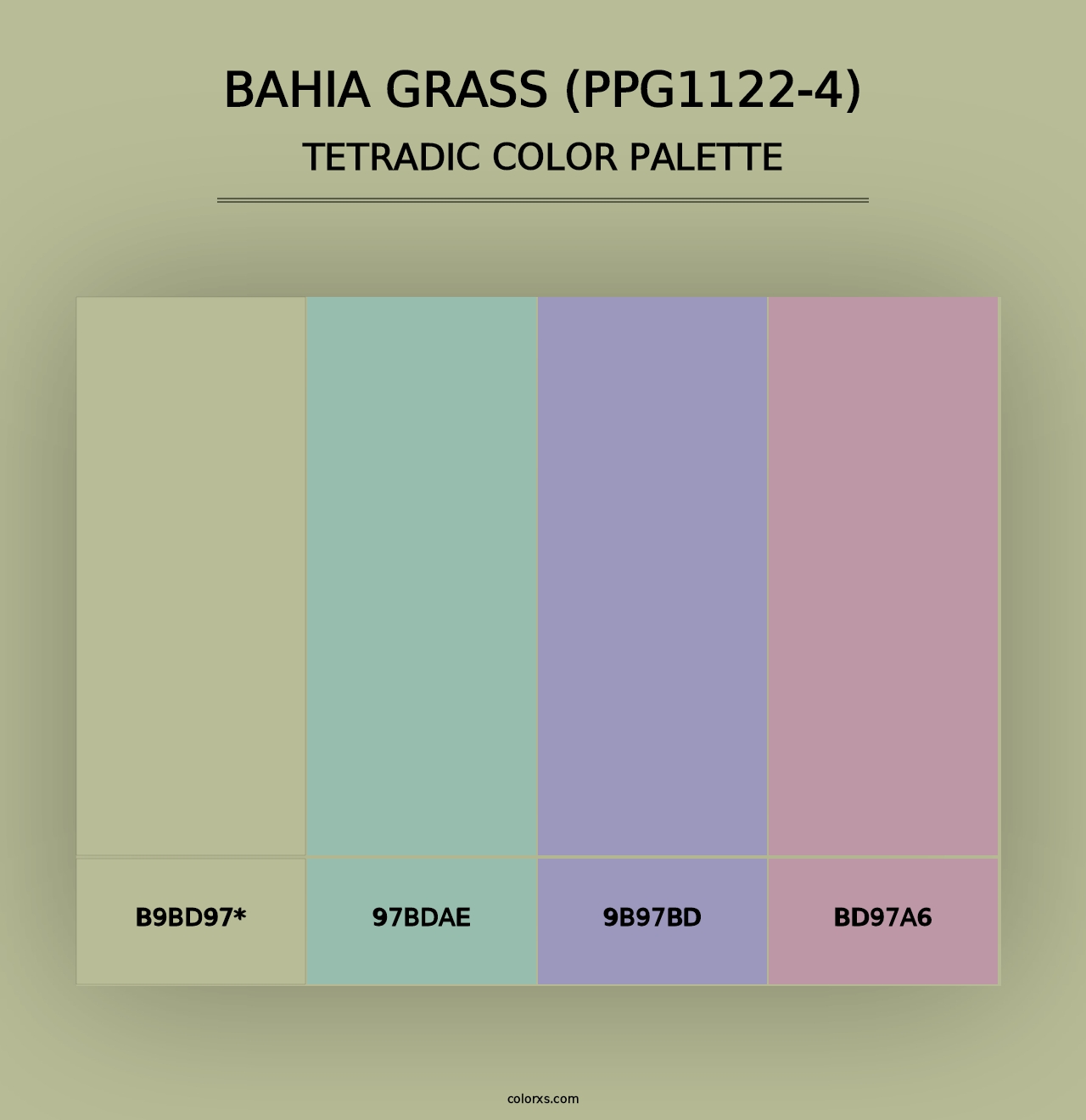 Bahia Grass (PPG1122-4) - Tetradic Color Palette