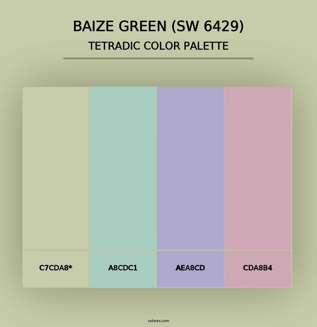 Baize Green (SW 6429) - Tetradic Color Palette