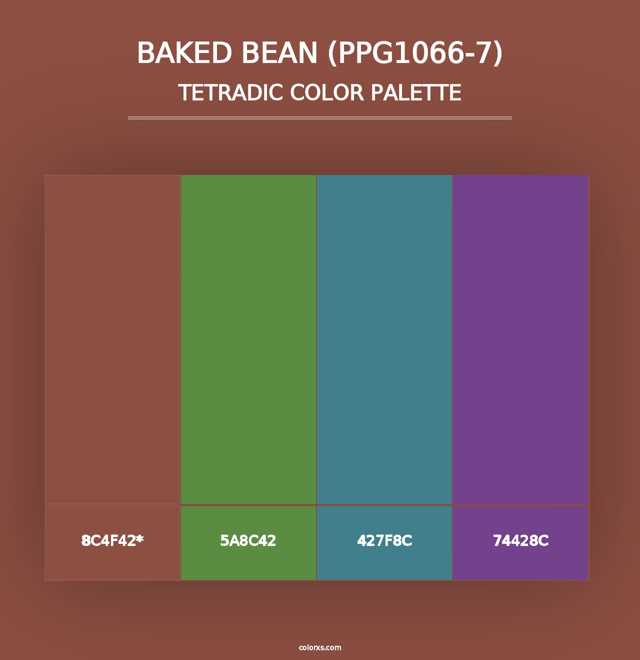 Baked Bean (PPG1066-7) - Tetradic Color Palette