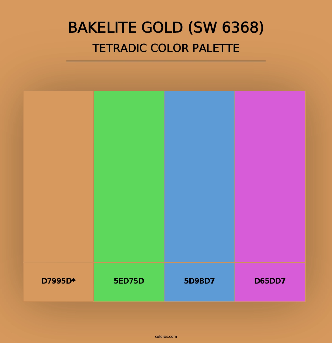 Bakelite Gold (SW 6368) - Tetradic Color Palette