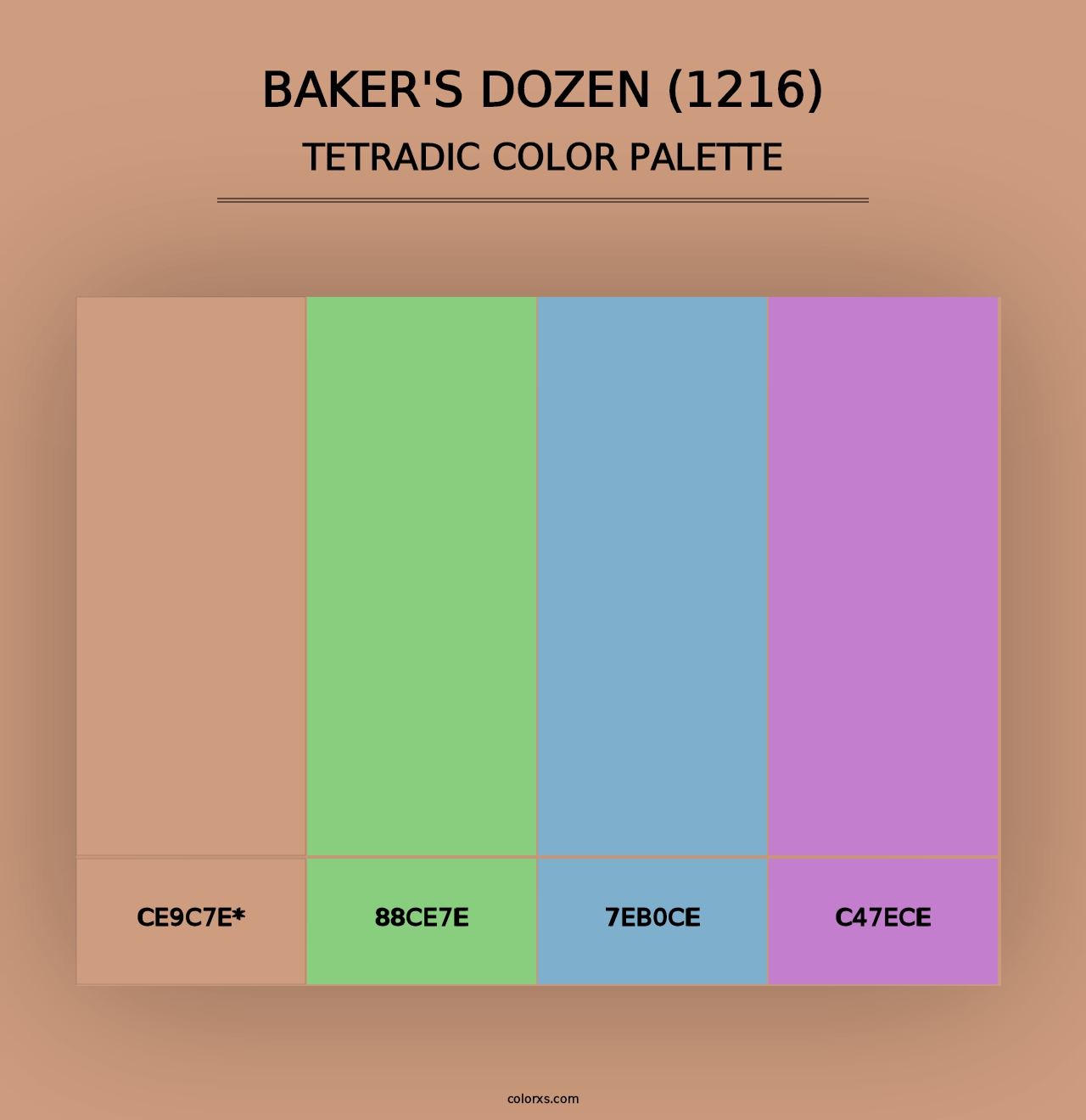 Baker's Dozen (1216) - Tetradic Color Palette