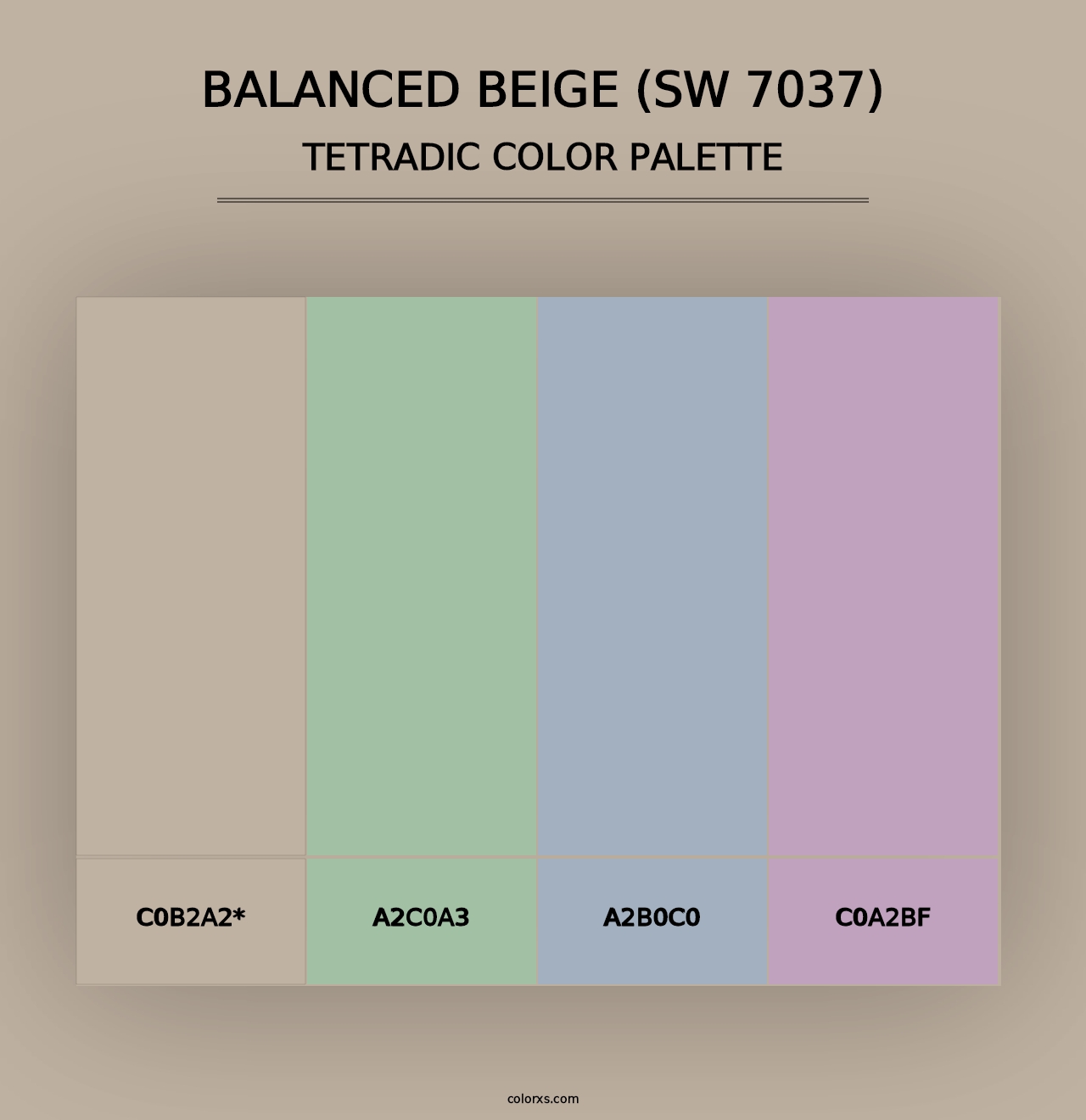 Balanced Beige (SW 7037) - Tetradic Color Palette