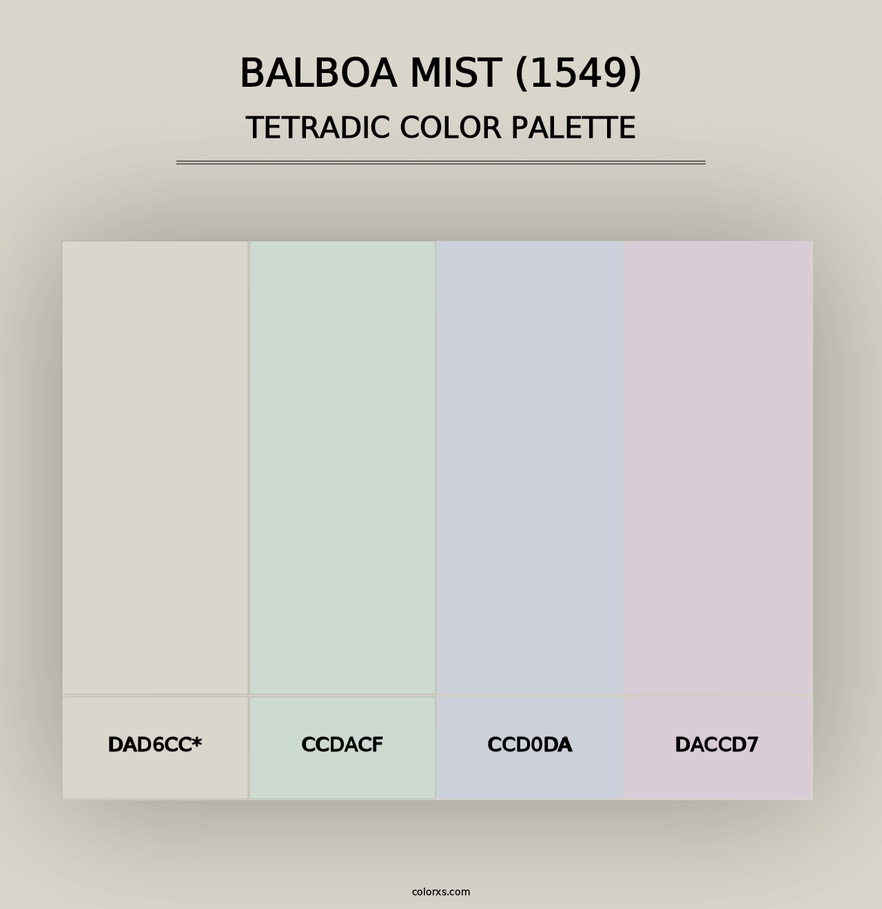 Balboa Mist (1549) - Tetradic Color Palette