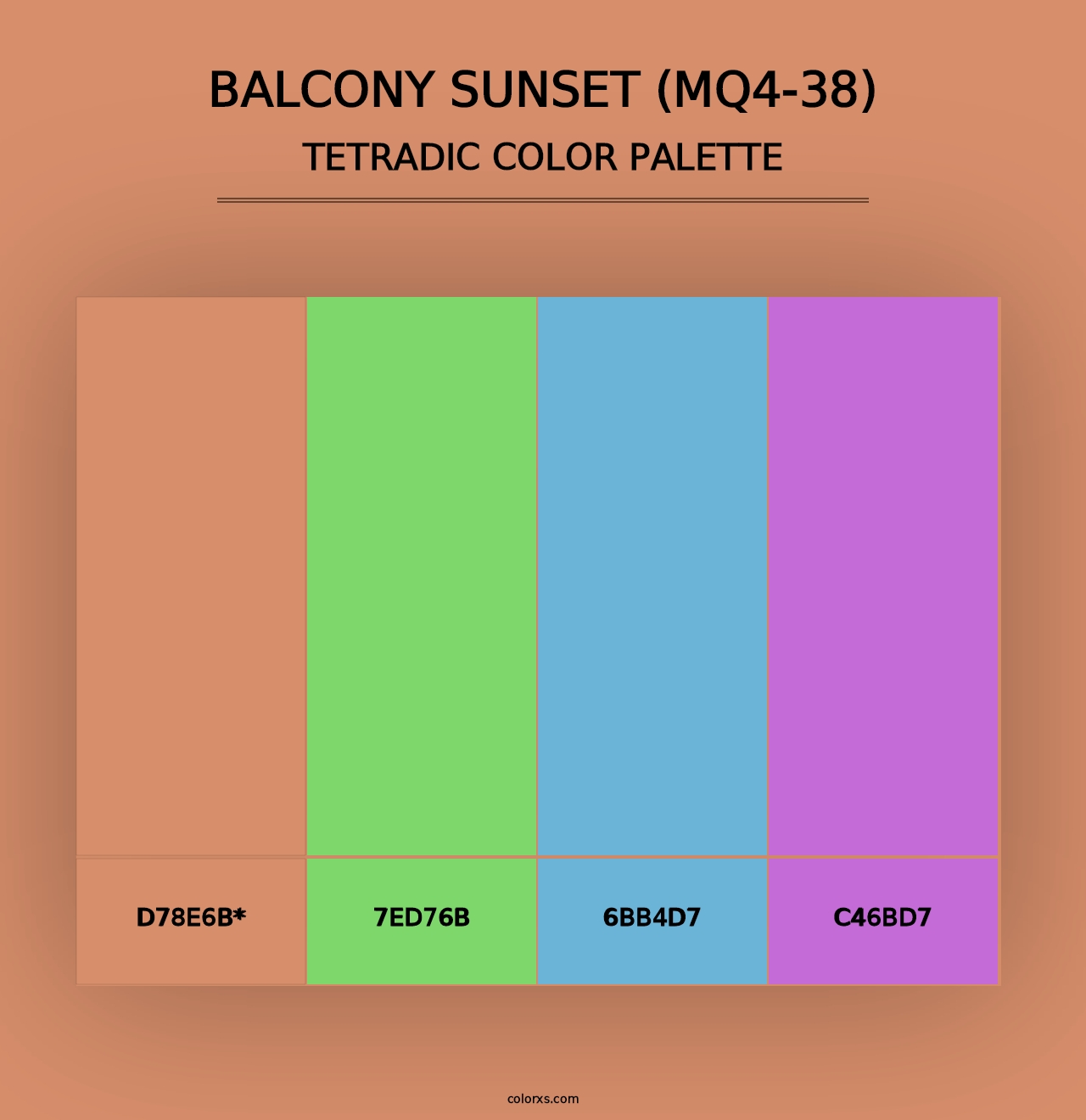 Balcony Sunset (MQ4-38) - Tetradic Color Palette