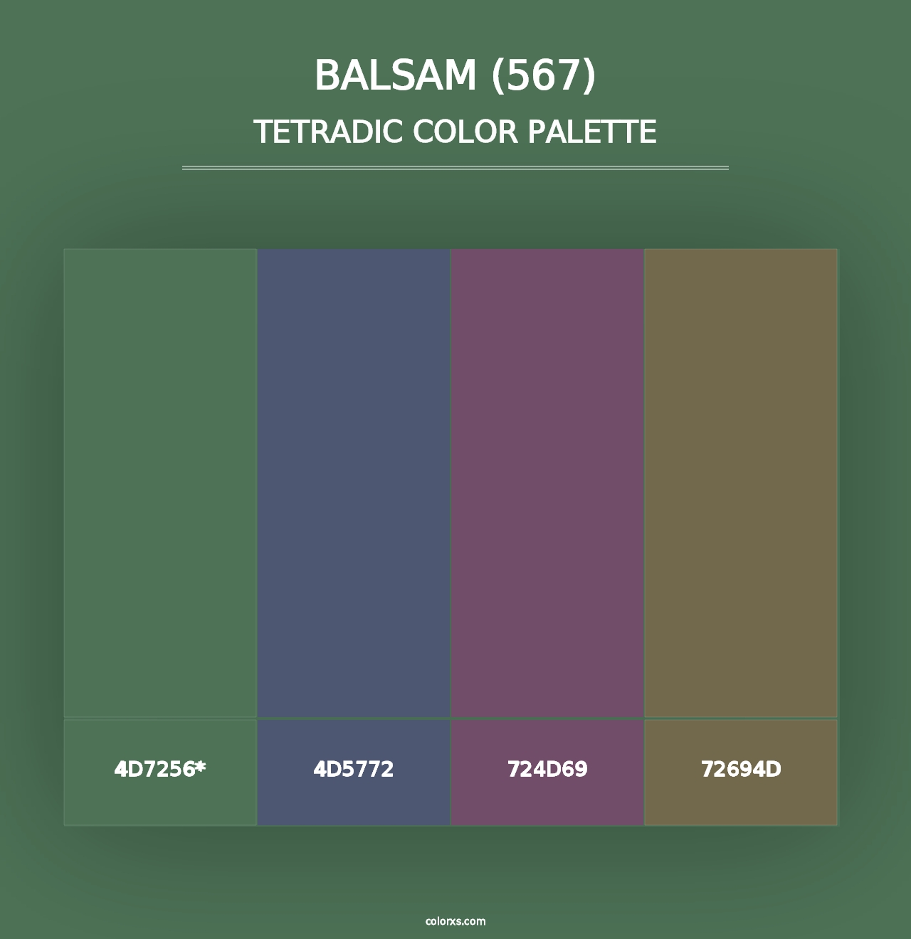 Balsam (567) - Tetradic Color Palette