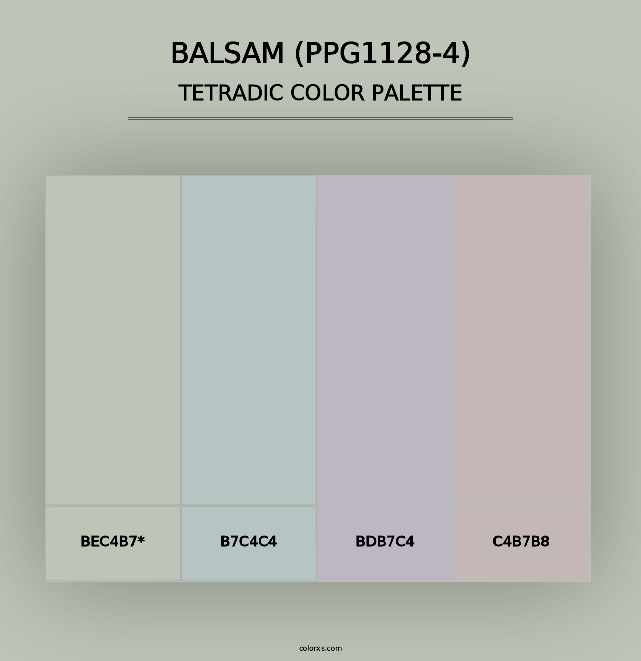 Balsam (PPG1128-4) - Tetradic Color Palette