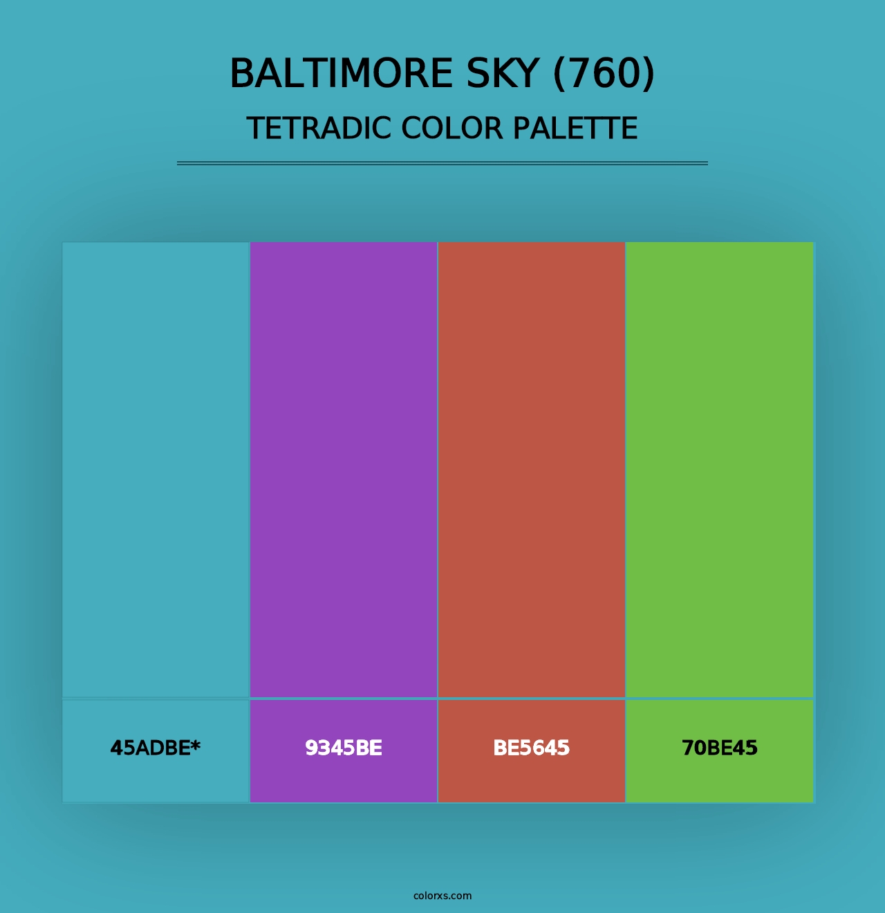 Baltimore Sky (760) - Tetradic Color Palette