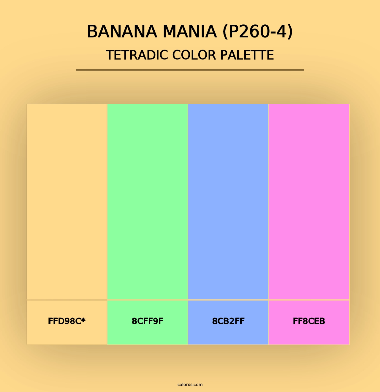 Banana Mania (P260-4) - Tetradic Color Palette