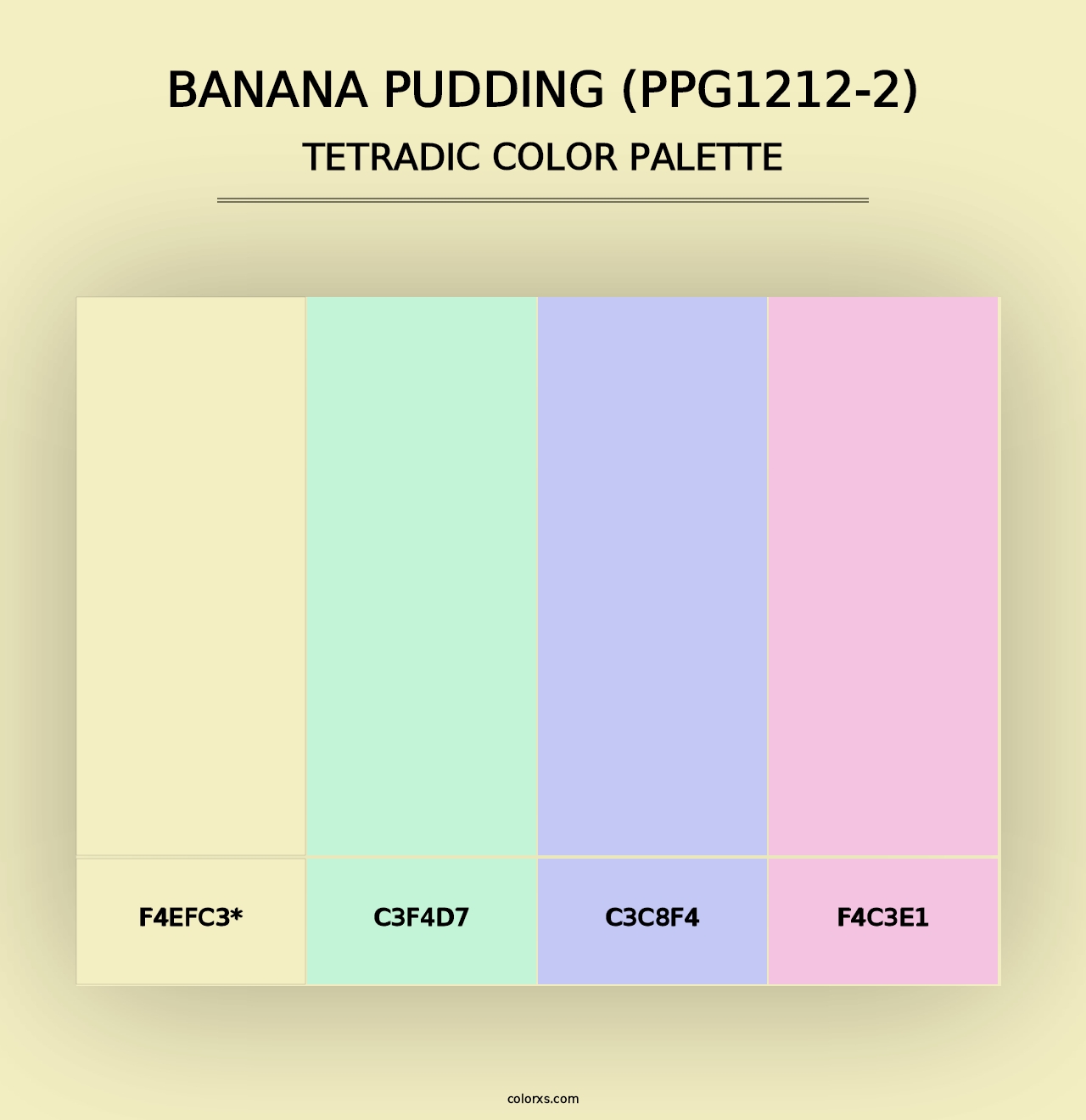 Banana Pudding (PPG1212-2) - Tetradic Color Palette