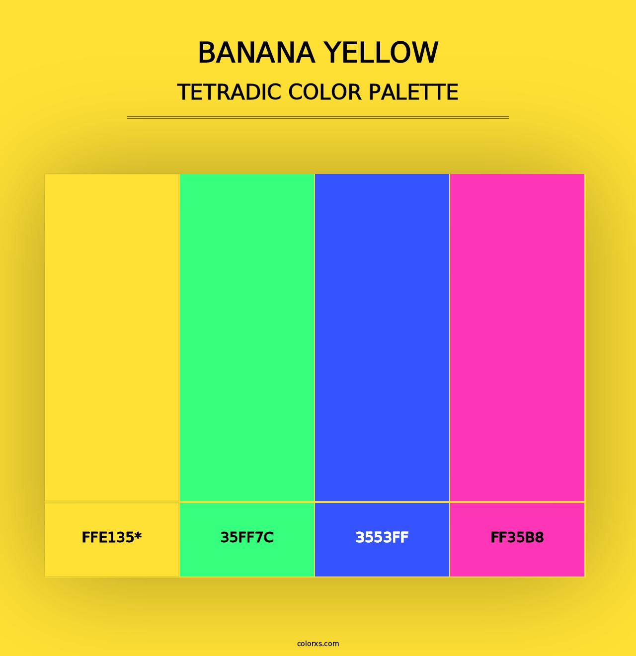 Banana Yellow - Tetradic Color Palette