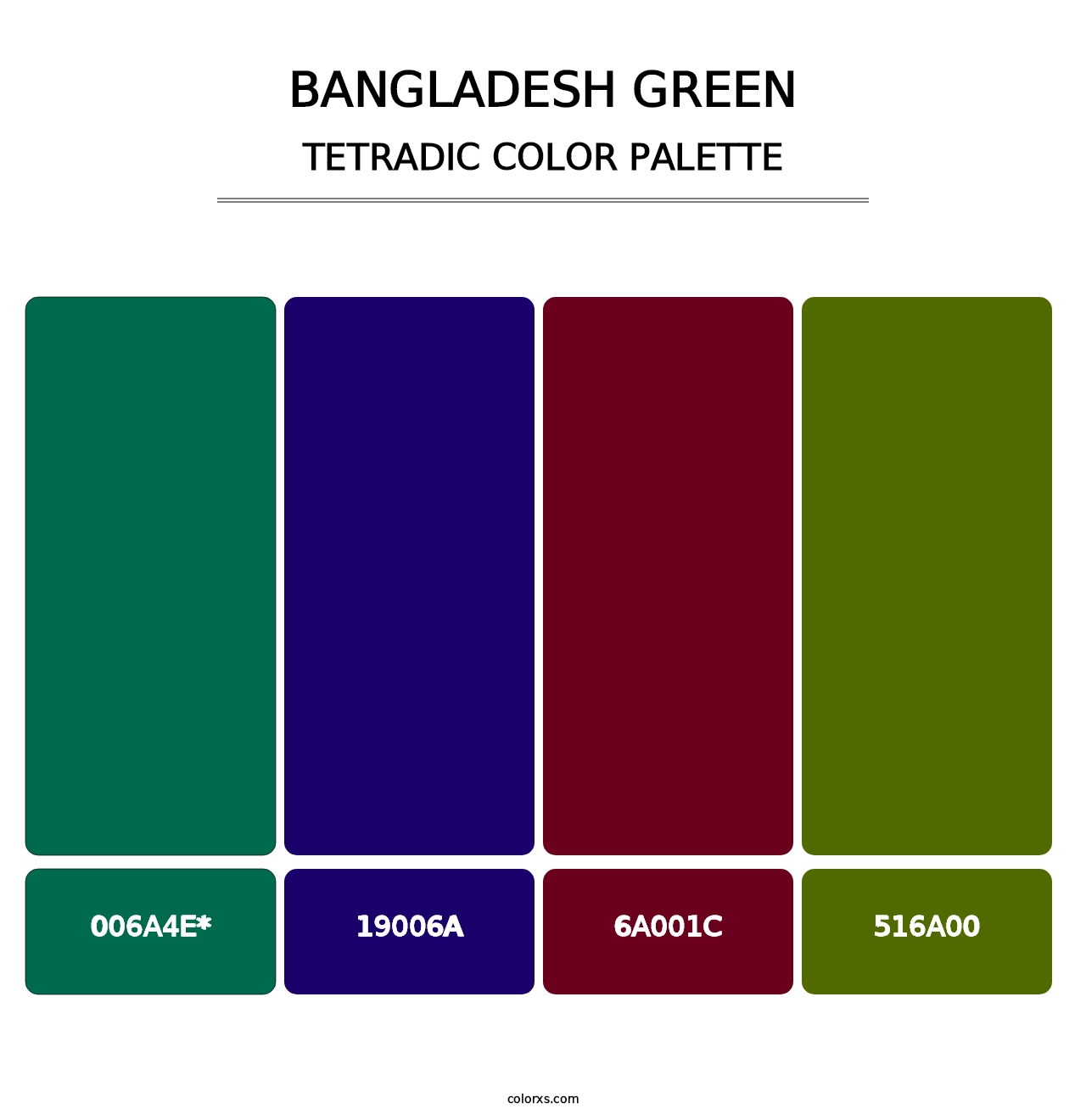 Bangladesh Green - Tetradic Color Palette