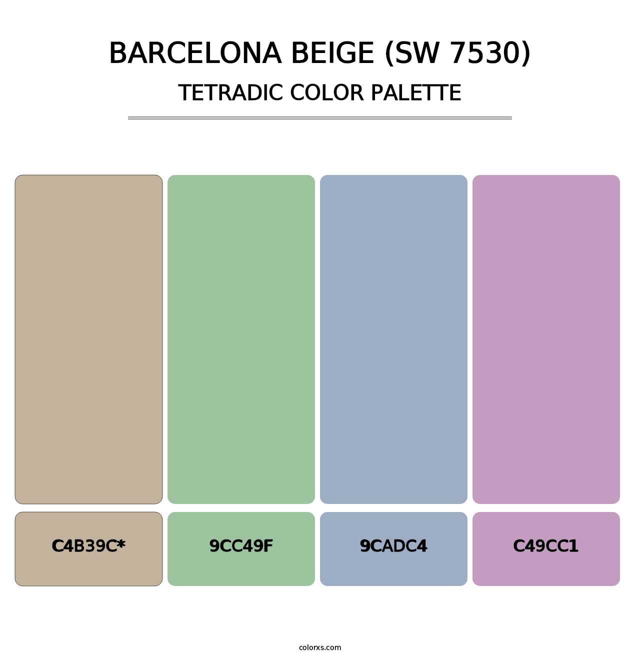 Barcelona Beige (SW 7530) - Tetradic Color Palette