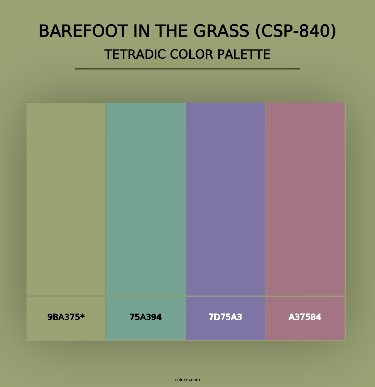 Barefoot in the Grass (CSP-840) - Tetradic Color Palette