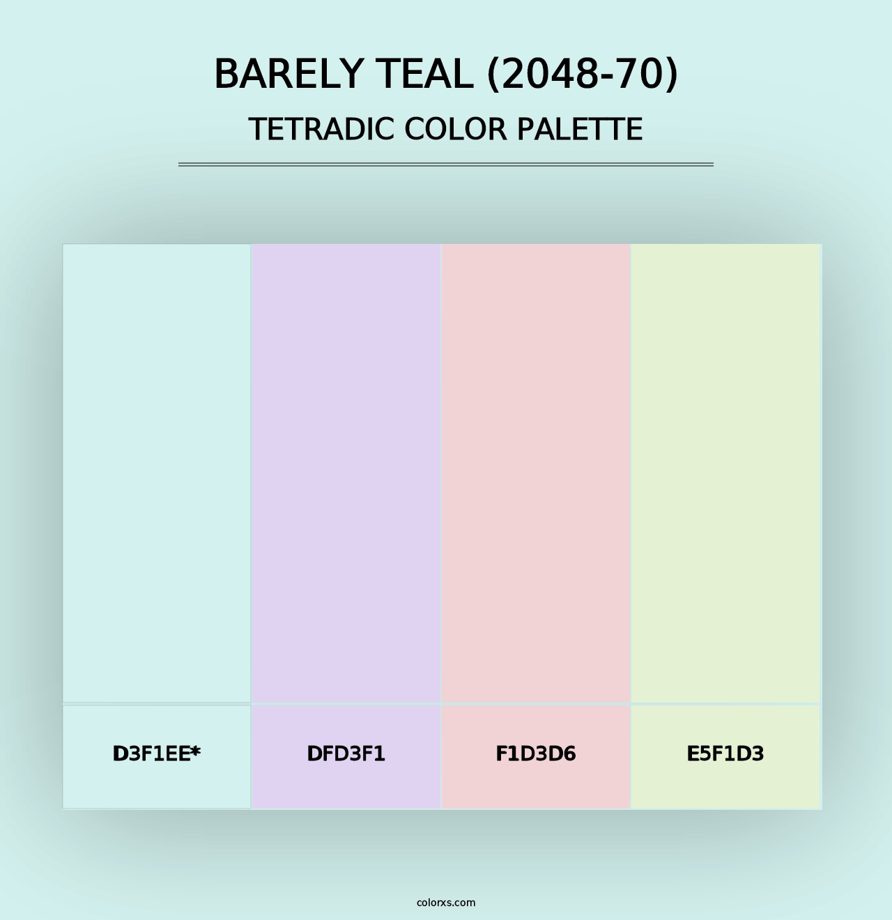 Barely Teal (2048-70) - Tetradic Color Palette