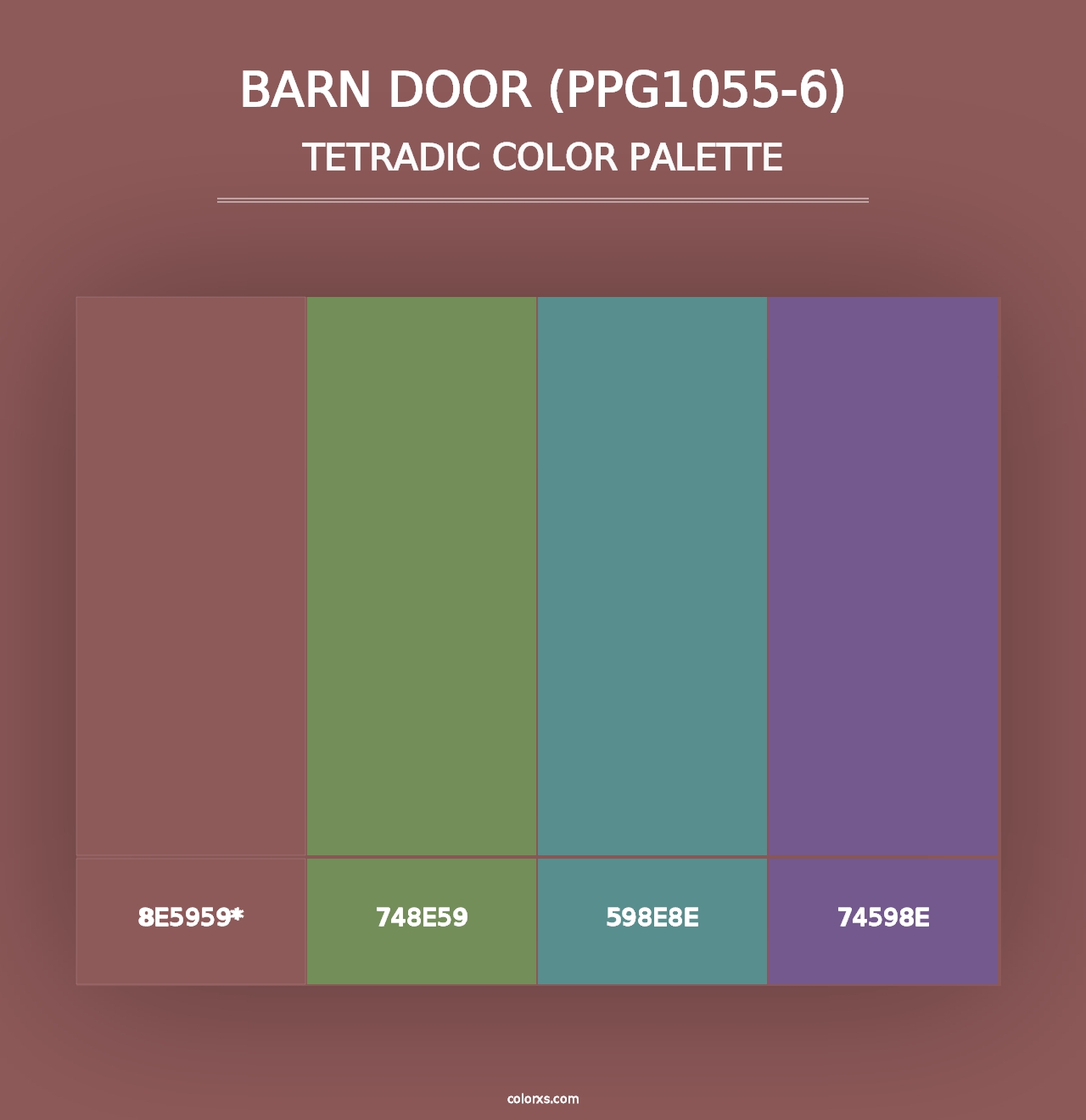 Barn Door (PPG1055-6) - Tetradic Color Palette