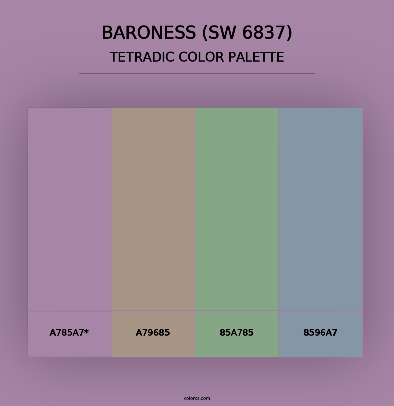 Baroness (SW 6837) - Tetradic Color Palette