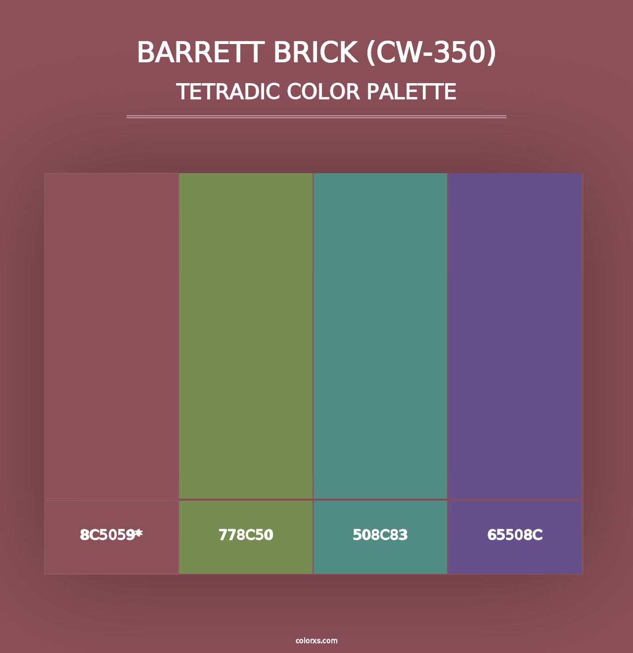 Barrett Brick (CW-350) - Tetradic Color Palette