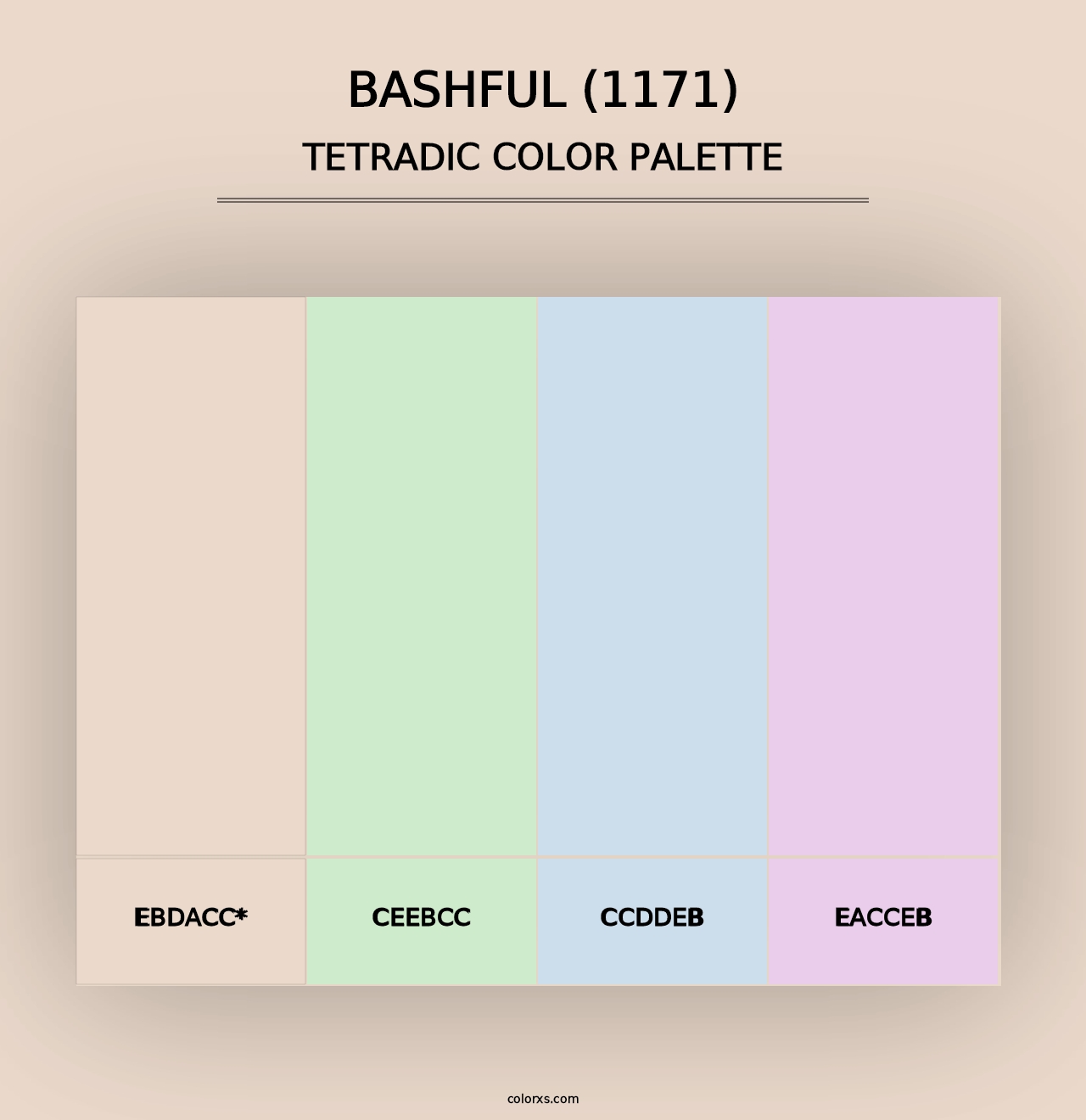 Bashful (1171) - Tetradic Color Palette