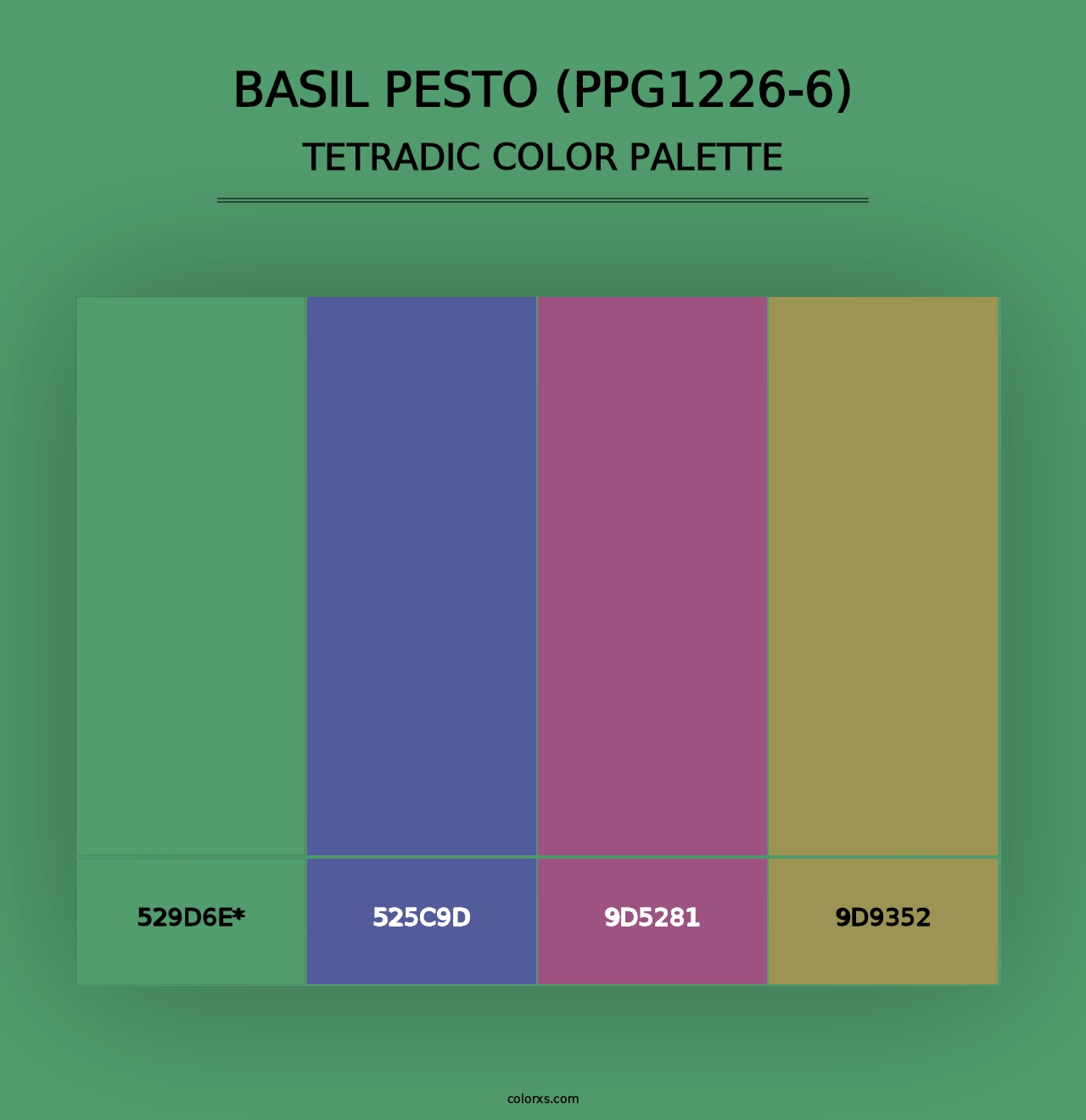 Basil Pesto (PPG1226-6) - Tetradic Color Palette