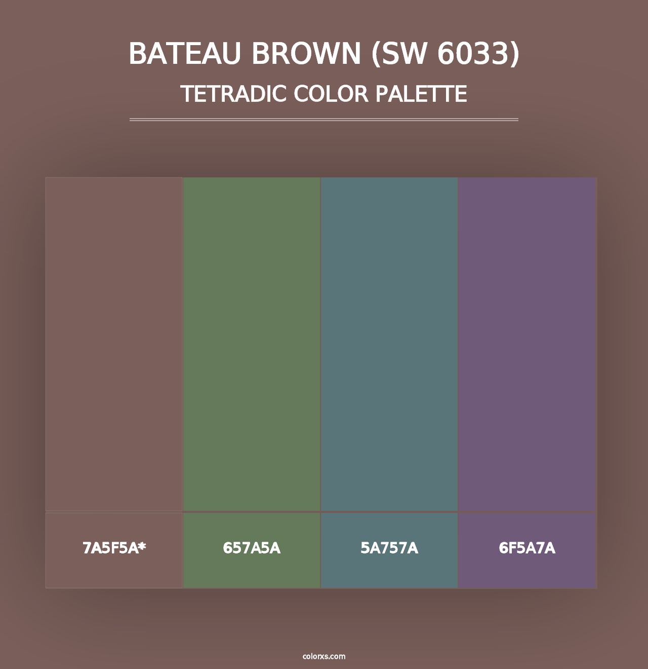 Bateau Brown (SW 6033) - Tetradic Color Palette