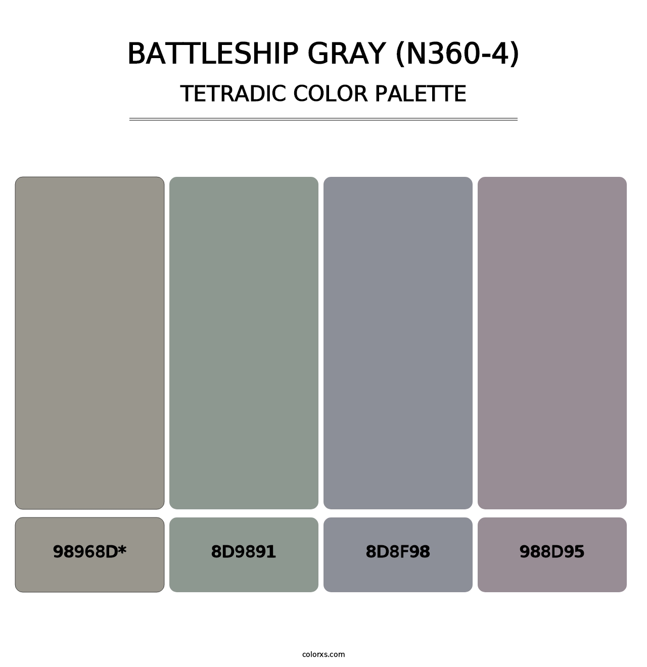 Battleship Gray (N360-4) - Tetradic Color Palette