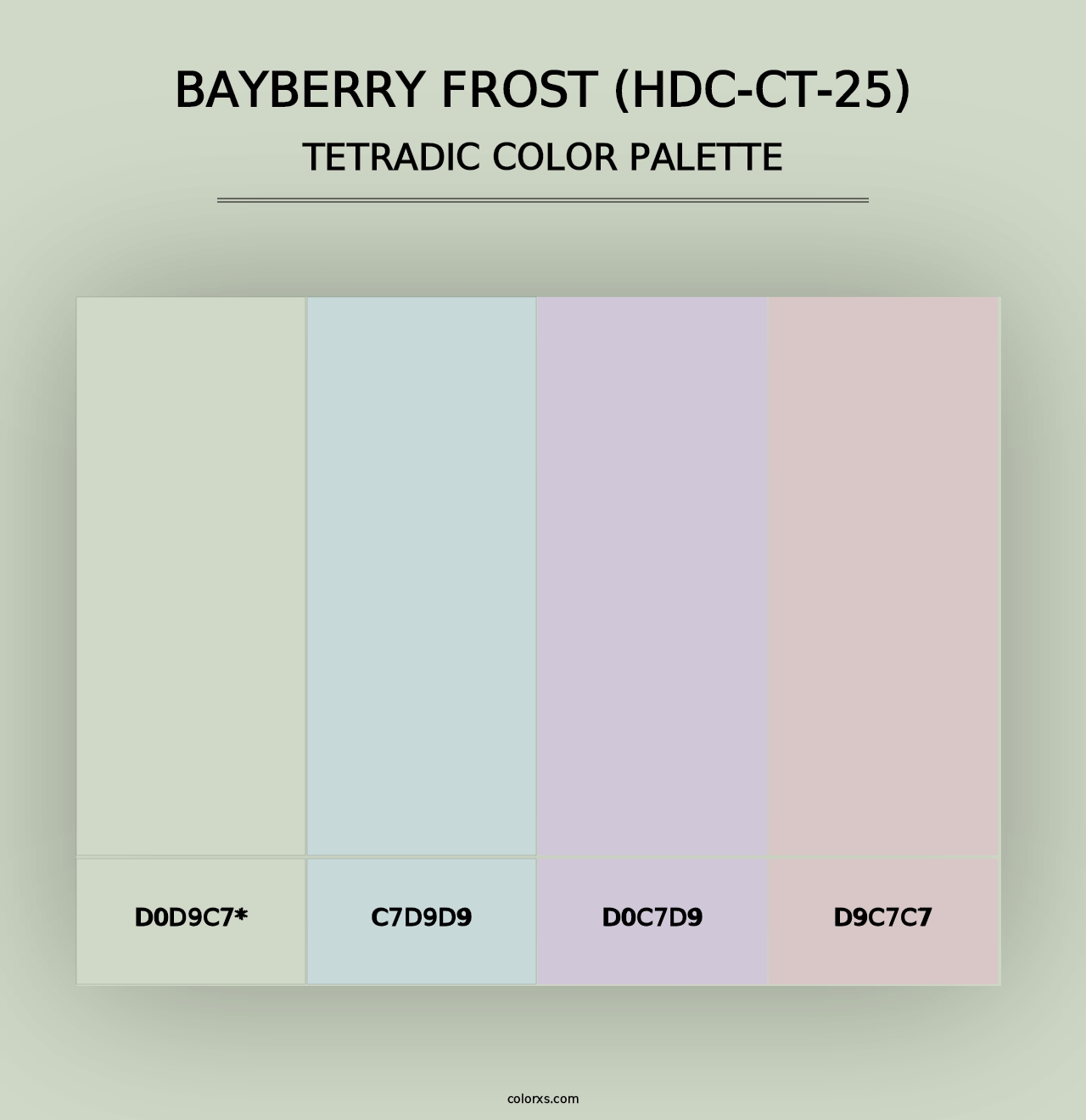 Bayberry Frost (HDC-CT-25) - Tetradic Color Palette