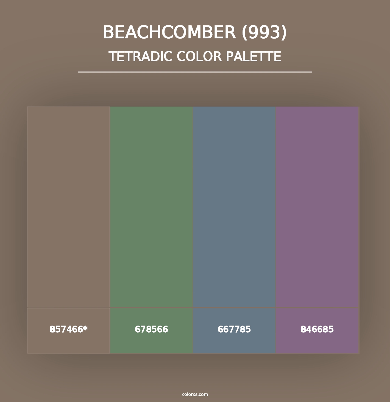 Beachcomber (993) - Tetradic Color Palette