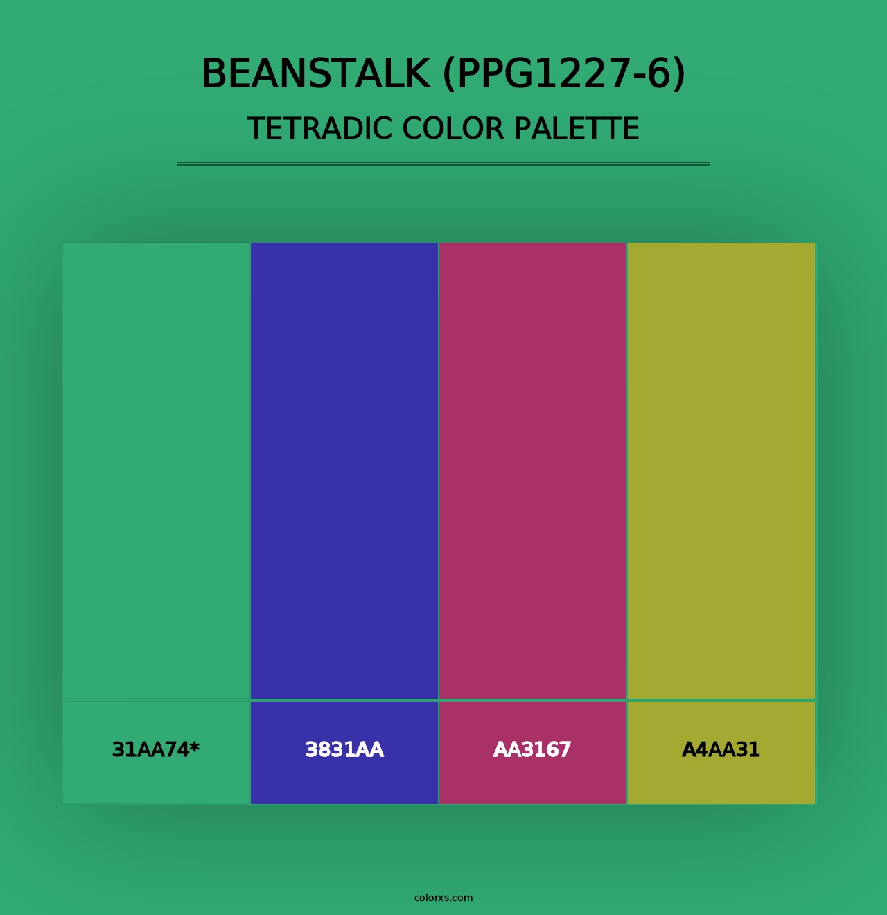 Beanstalk (PPG1227-6) - Tetradic Color Palette