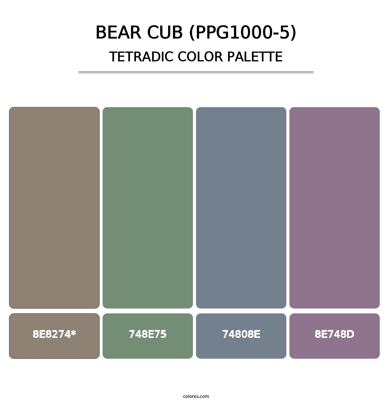 Bear Cub (PPG1000-5) - Tetradic Color Palette