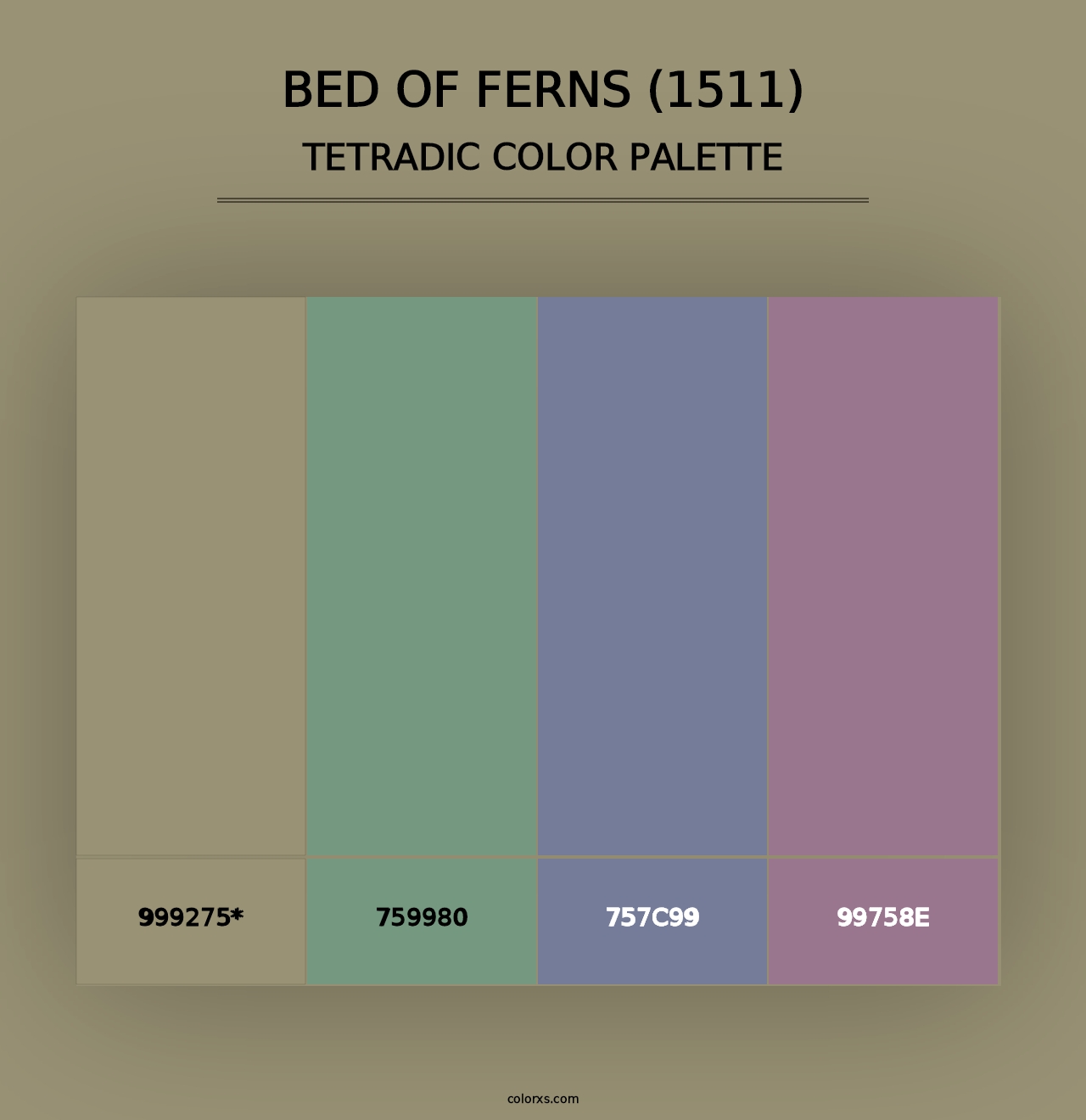 Bed of Ferns (1511) - Tetradic Color Palette