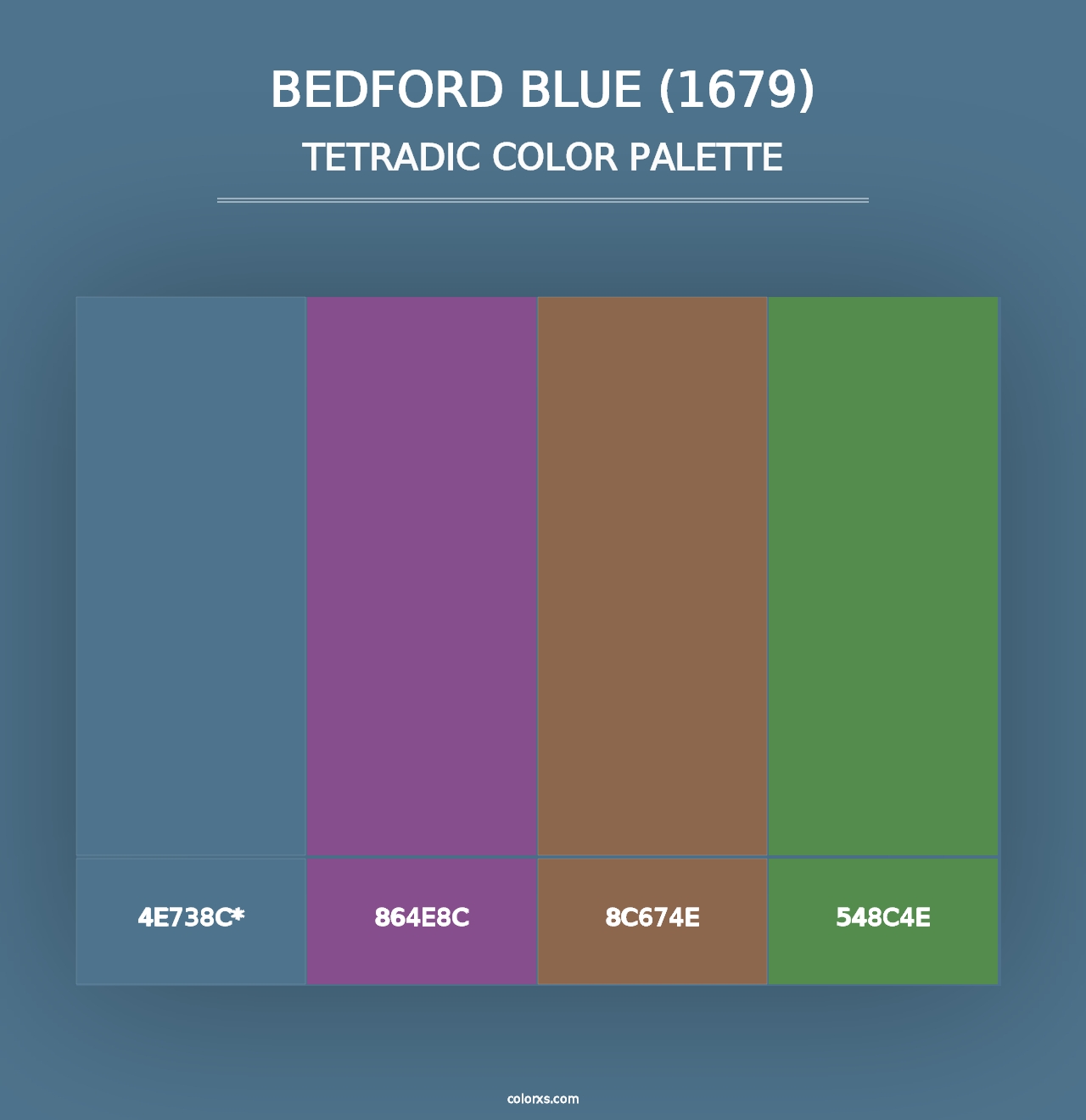 Bedford Blue (1679) - Tetradic Color Palette