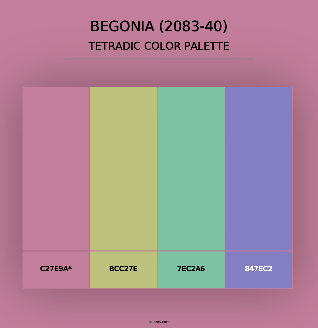 Begonia (2083-40) - Tetradic Color Palette