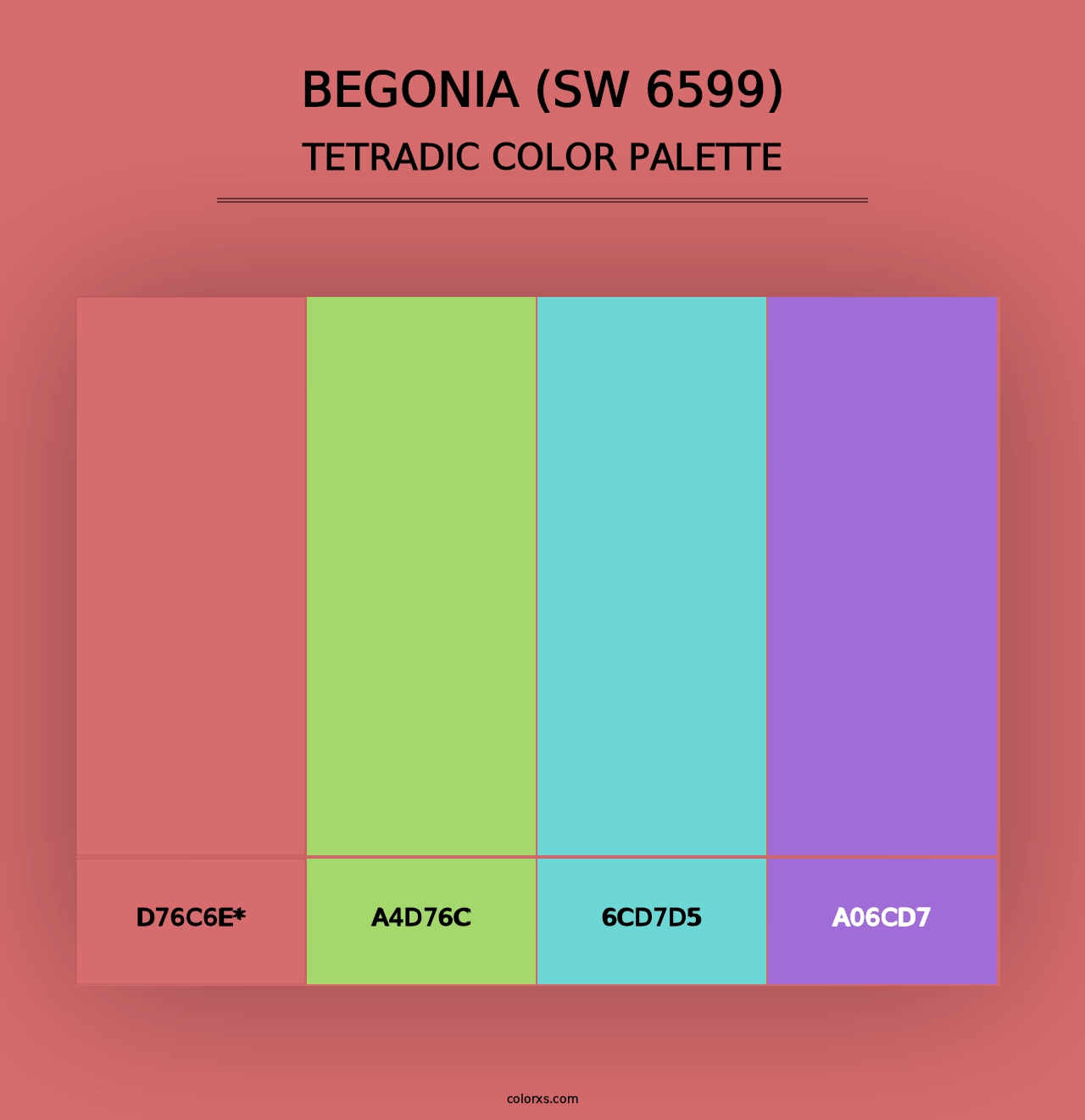 Begonia (SW 6599) - Tetradic Color Palette