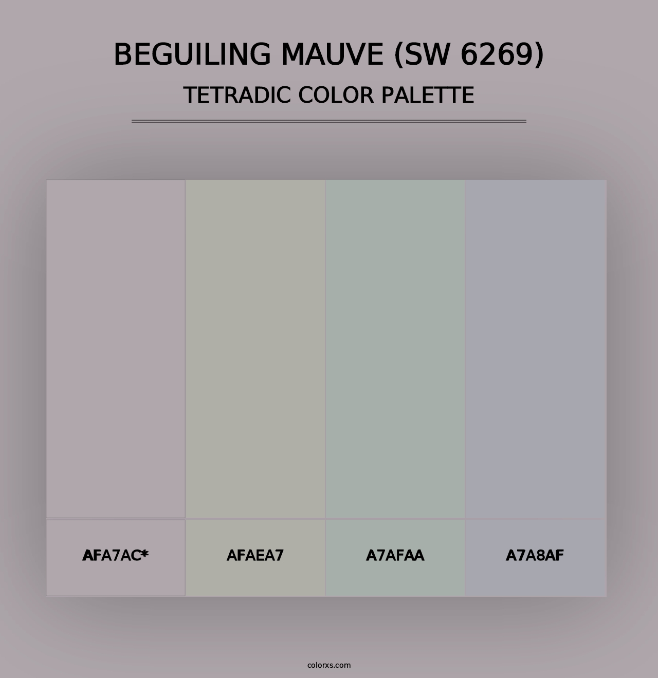 Beguiling Mauve (SW 6269) - Tetradic Color Palette