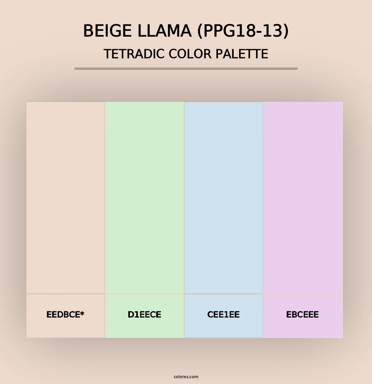 Beige Llama (PPG18-13) - Tetradic Color Palette