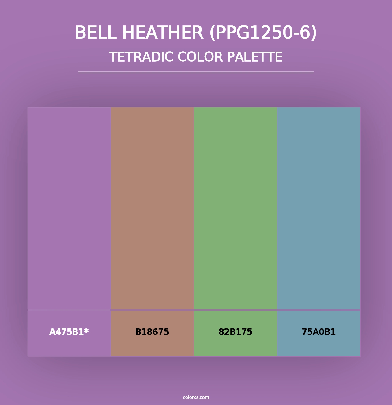 Bell Heather (PPG1250-6) - Tetradic Color Palette