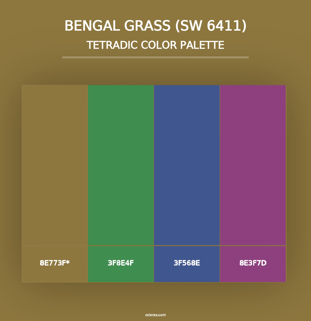 Bengal Grass (SW 6411) - Tetradic Color Palette