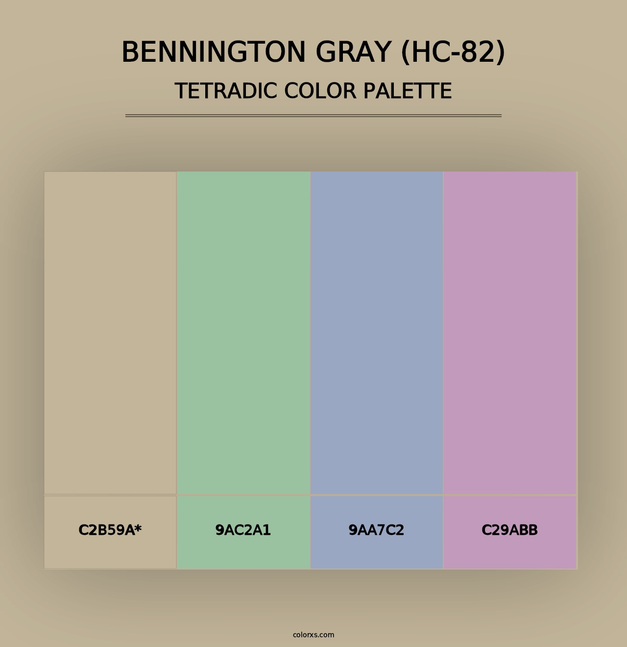 Bennington Gray (HC-82) - Tetradic Color Palette