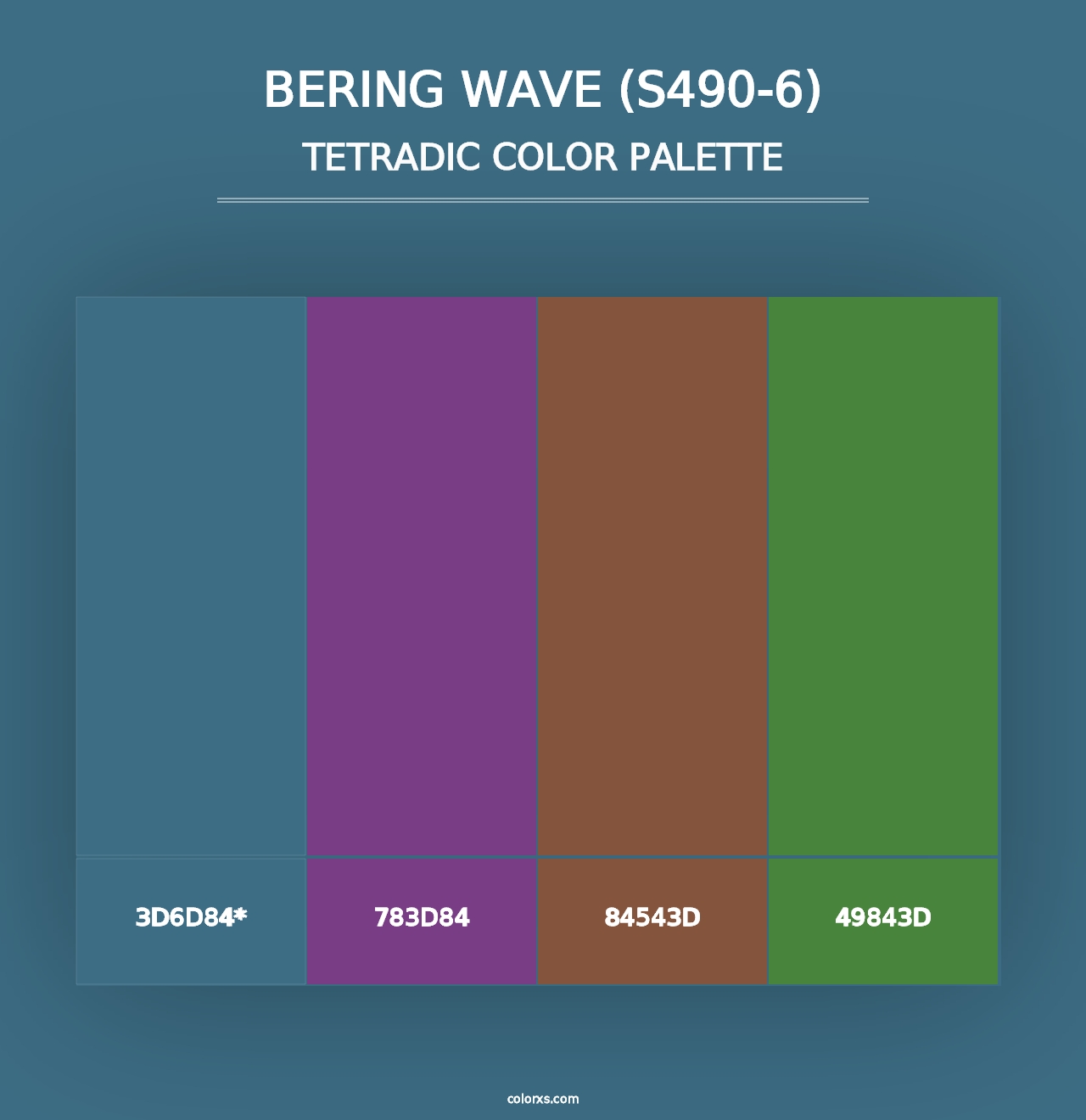 Bering Wave (S490-6) - Tetradic Color Palette