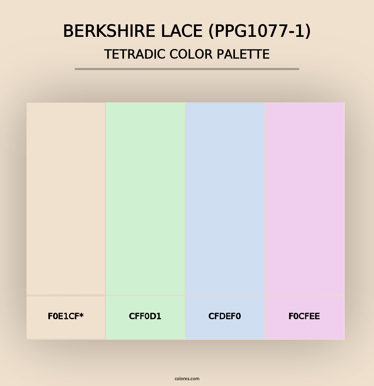 Berkshire Lace (PPG1077-1) - Tetradic Color Palette