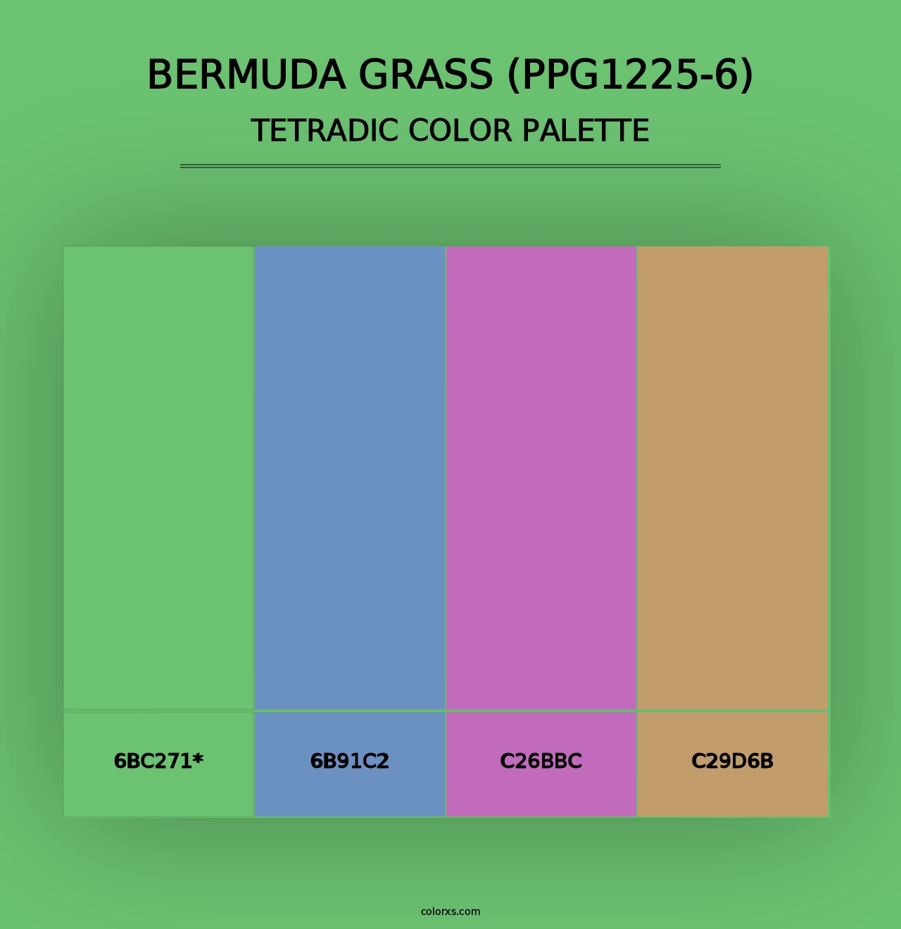 Bermuda Grass (PPG1225-6) - Tetradic Color Palette