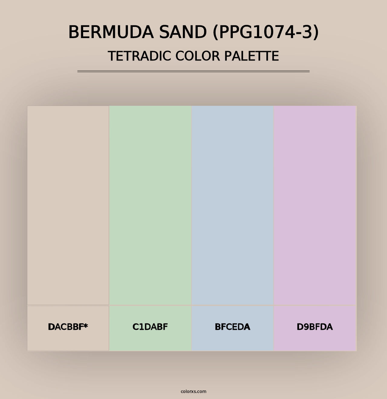 Bermuda Sand (PPG1074-3) - Tetradic Color Palette