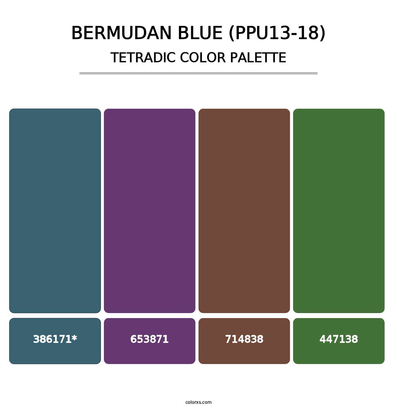 Bermudan Blue (PPU13-18) - Tetradic Color Palette