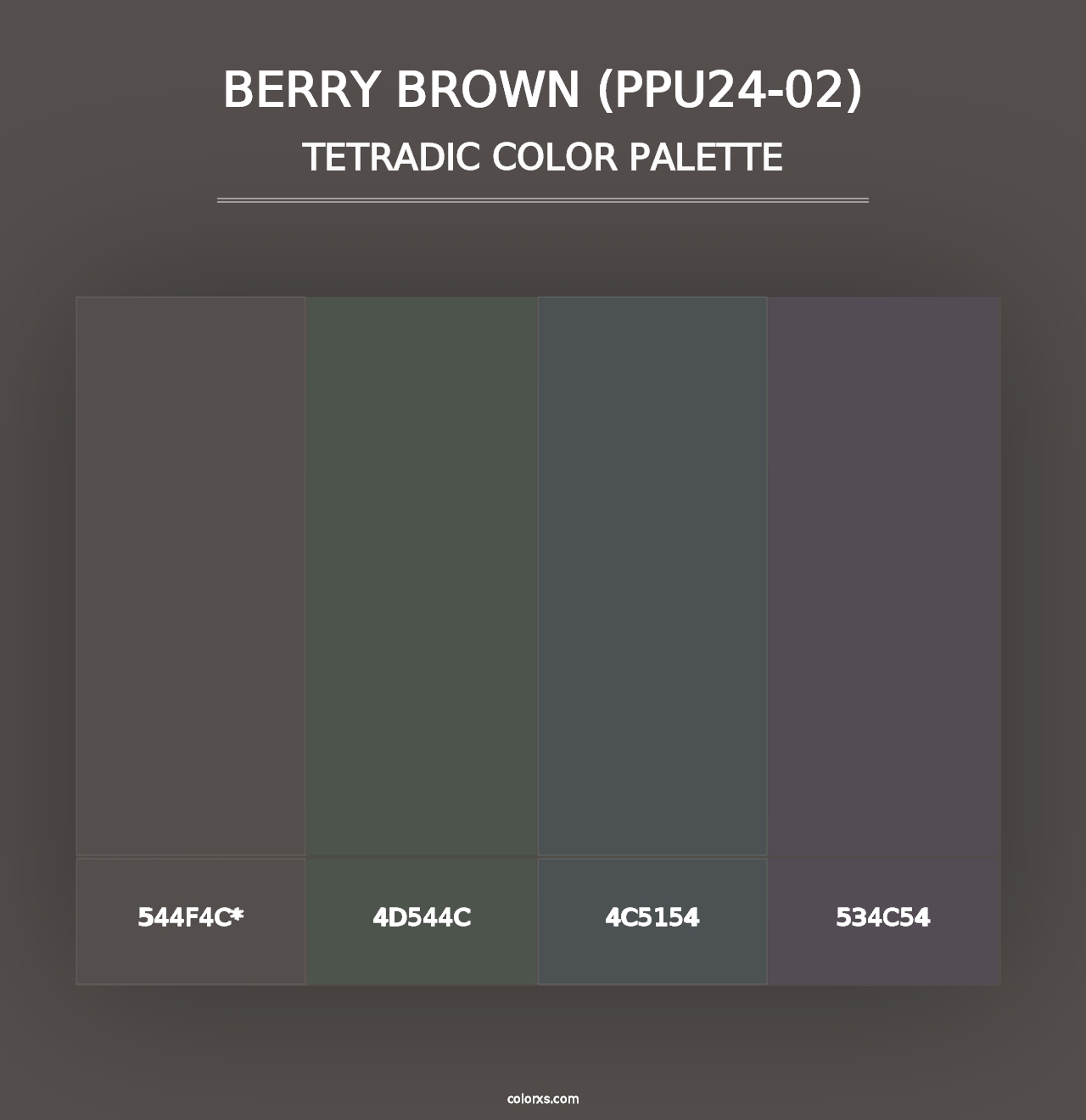 Berry Brown (PPU24-02) - Tetradic Color Palette