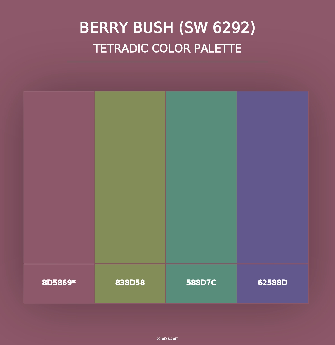 Berry Bush (SW 6292) - Tetradic Color Palette