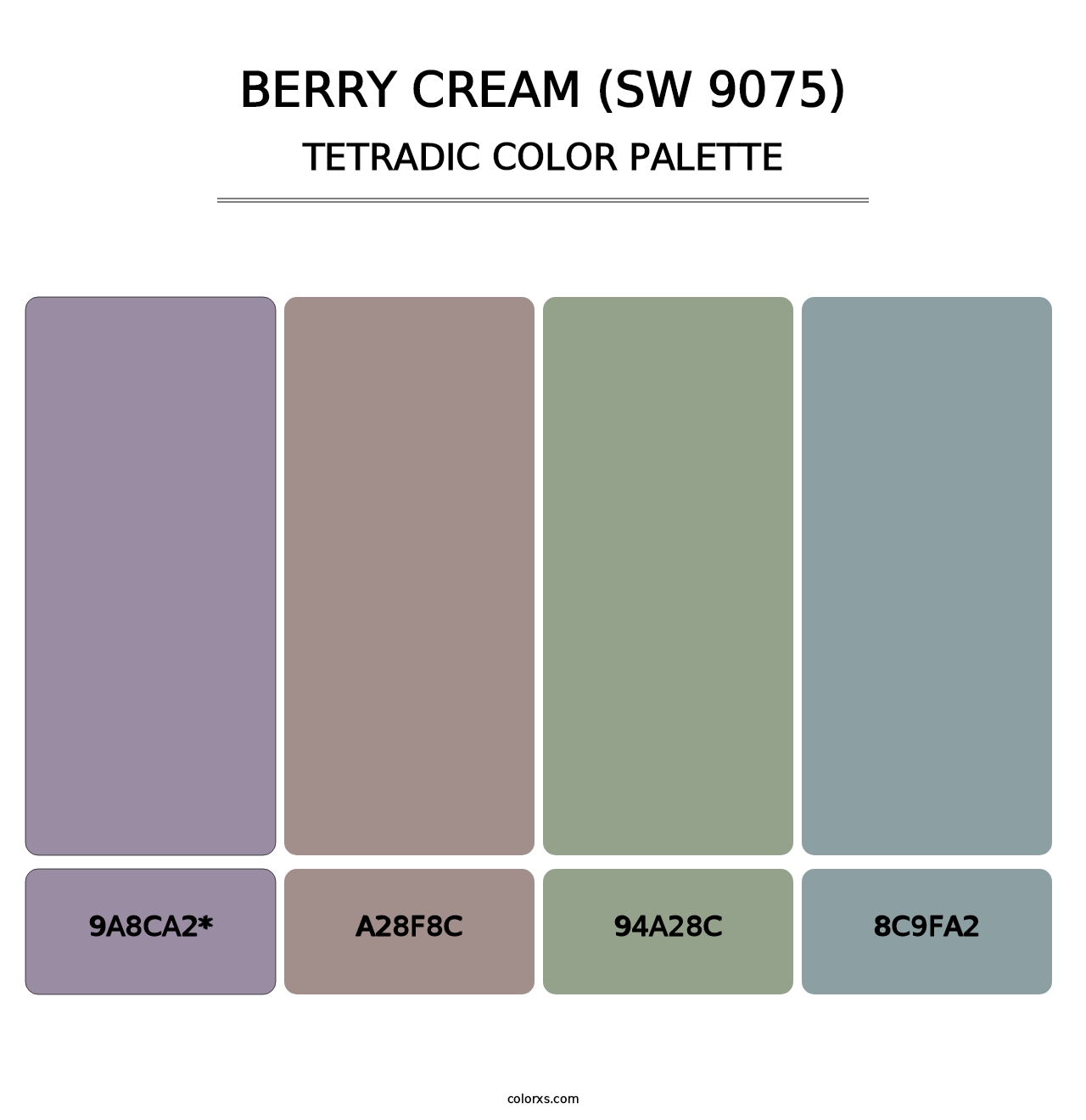 Berry Cream (SW 9075) - Tetradic Color Palette