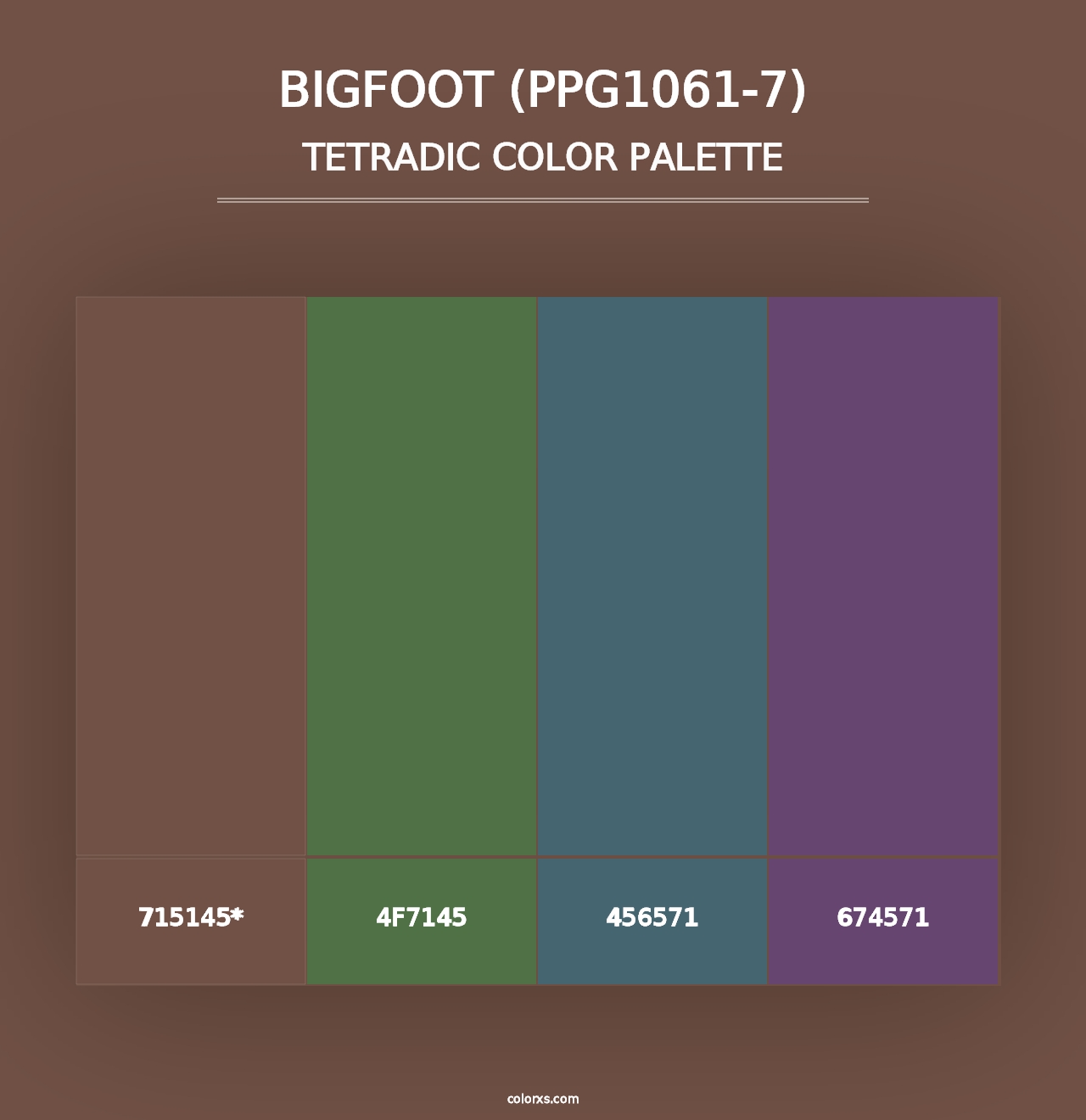 Bigfoot (PPG1061-7) - Tetradic Color Palette