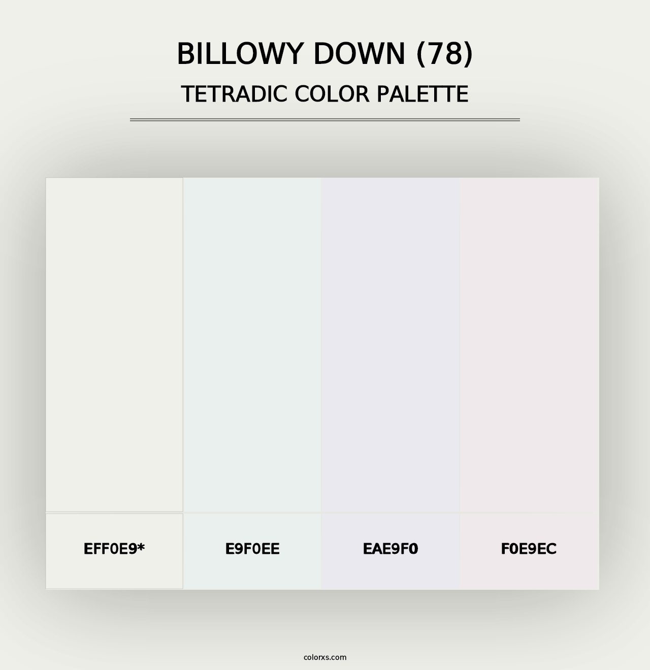 Billowy Down (78) - Tetradic Color Palette