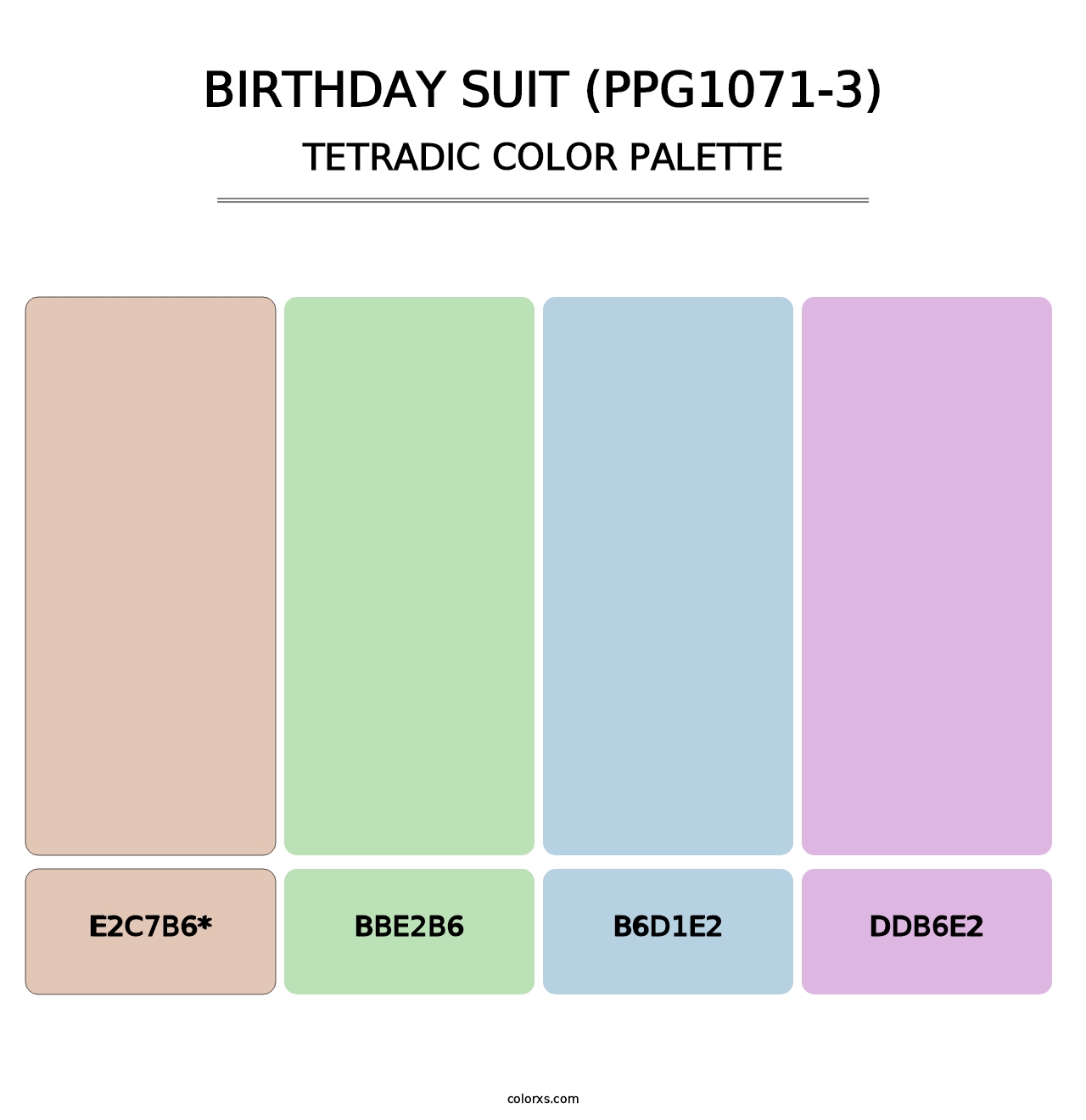 Birthday Suit (PPG1071-3) - Tetradic Color Palette